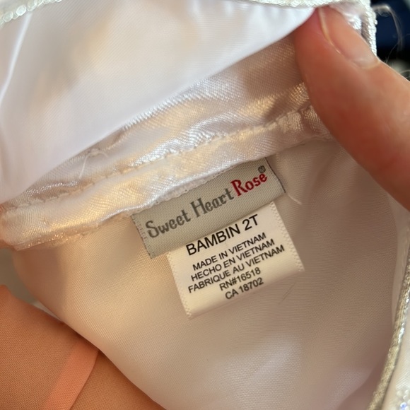 Sweet Heart Rose‎ White Baby Formal Dress Silver Chiffon Beaded - Picture 9 of 9